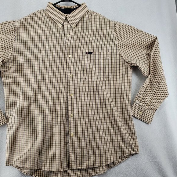 Chaps Shirt Men's Casual Button Up Long Sleeve Collared Plaid White Extra Large - Picture 5 of 11